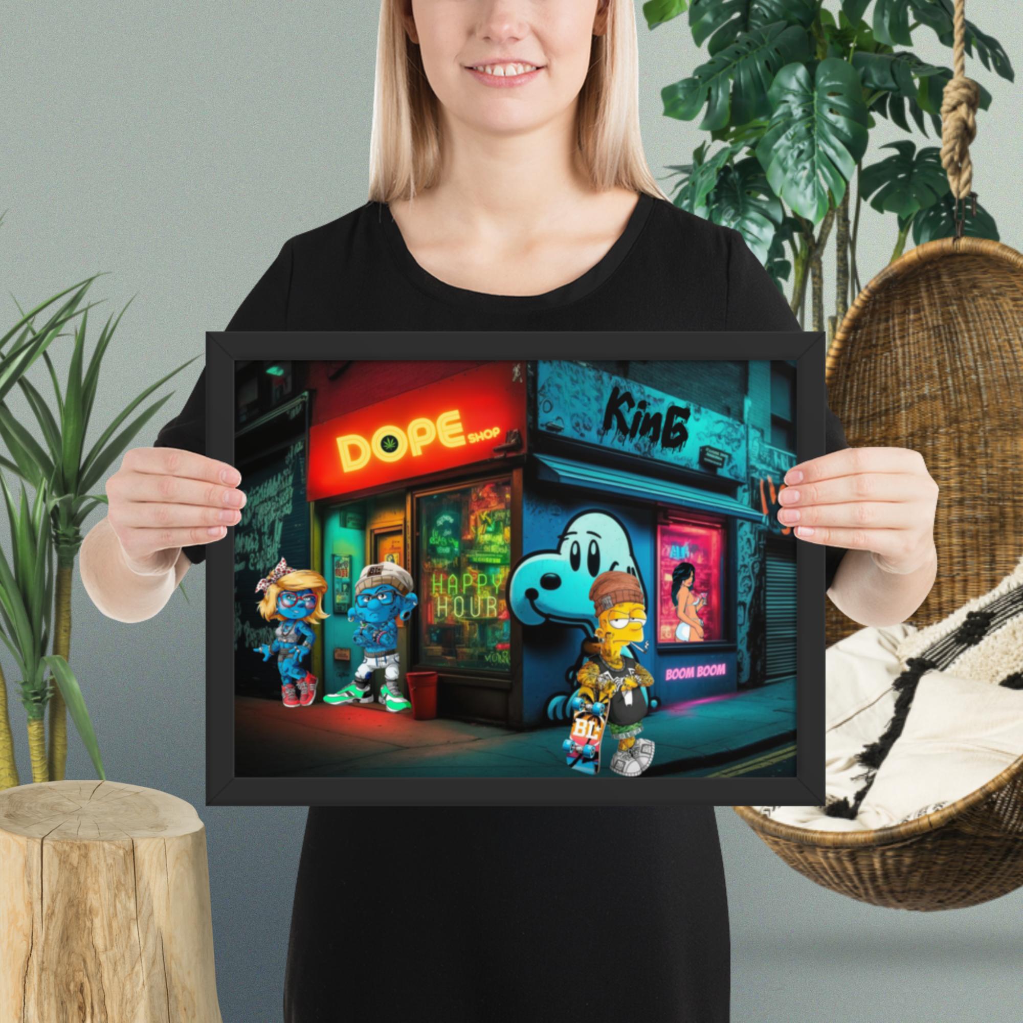 SMURFS DOPE SHOP - Premium Framed Prints