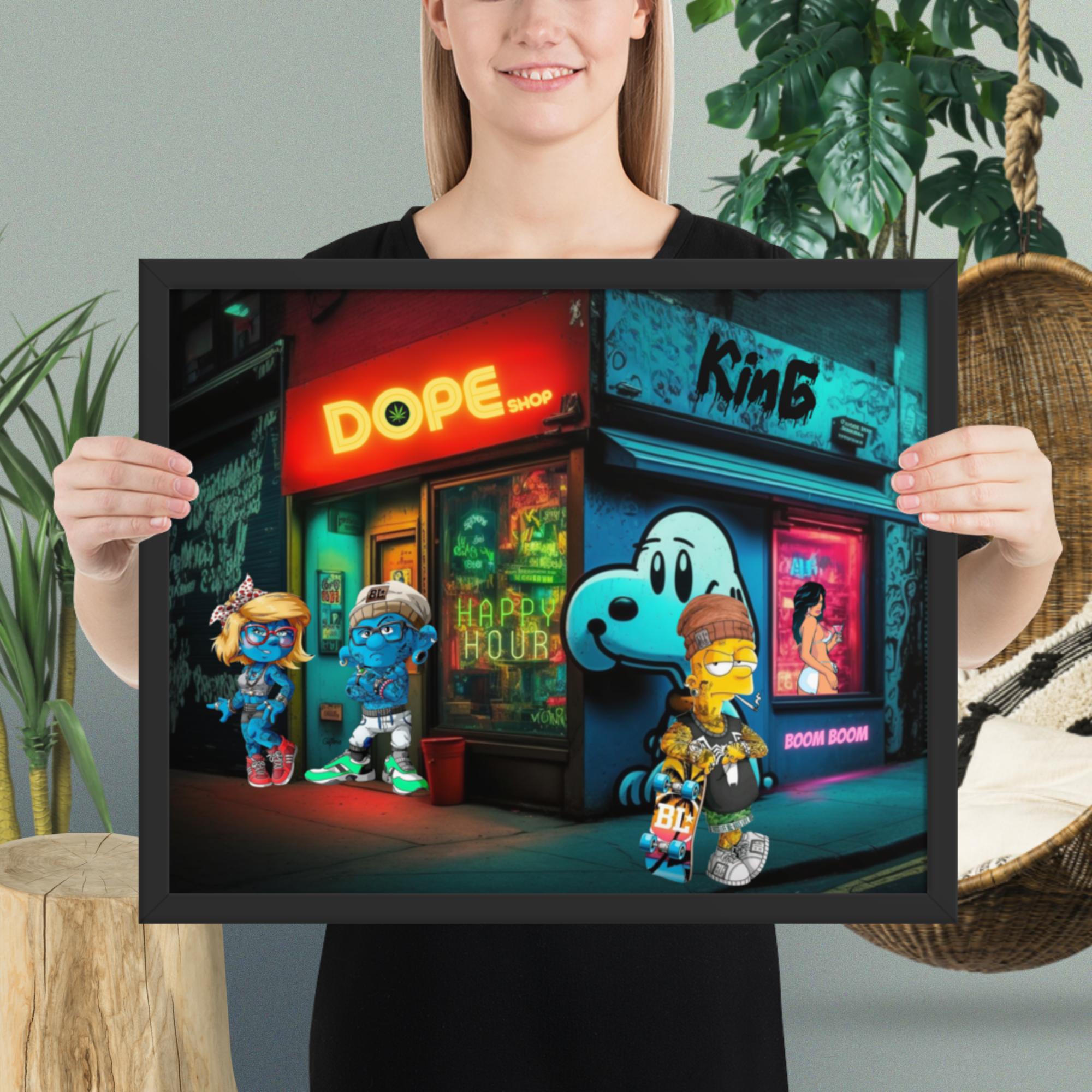 SMURFS DOPE SHOP - Premium Framed Prints