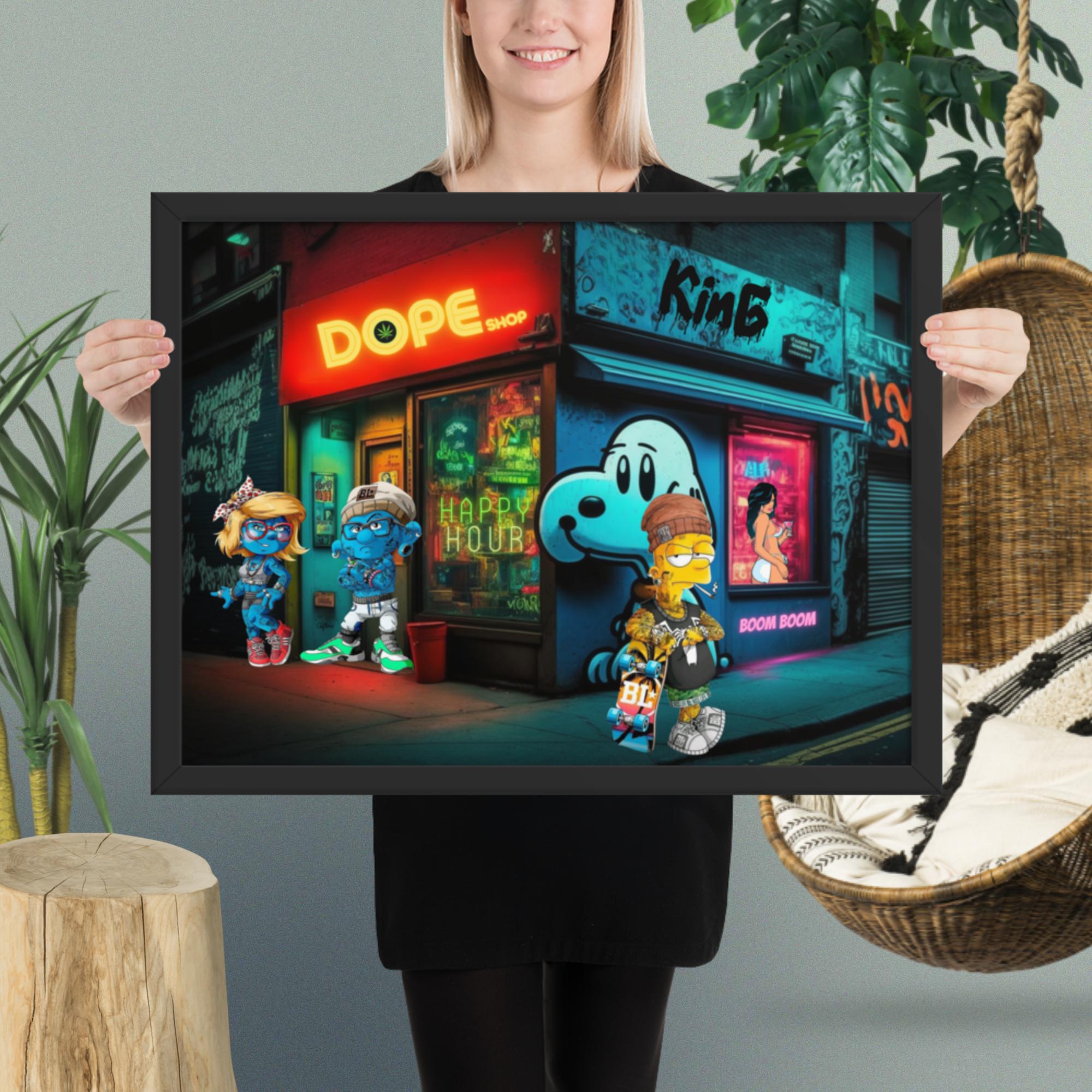 SMURFS DOPE SHOP - Premium Framed Prints