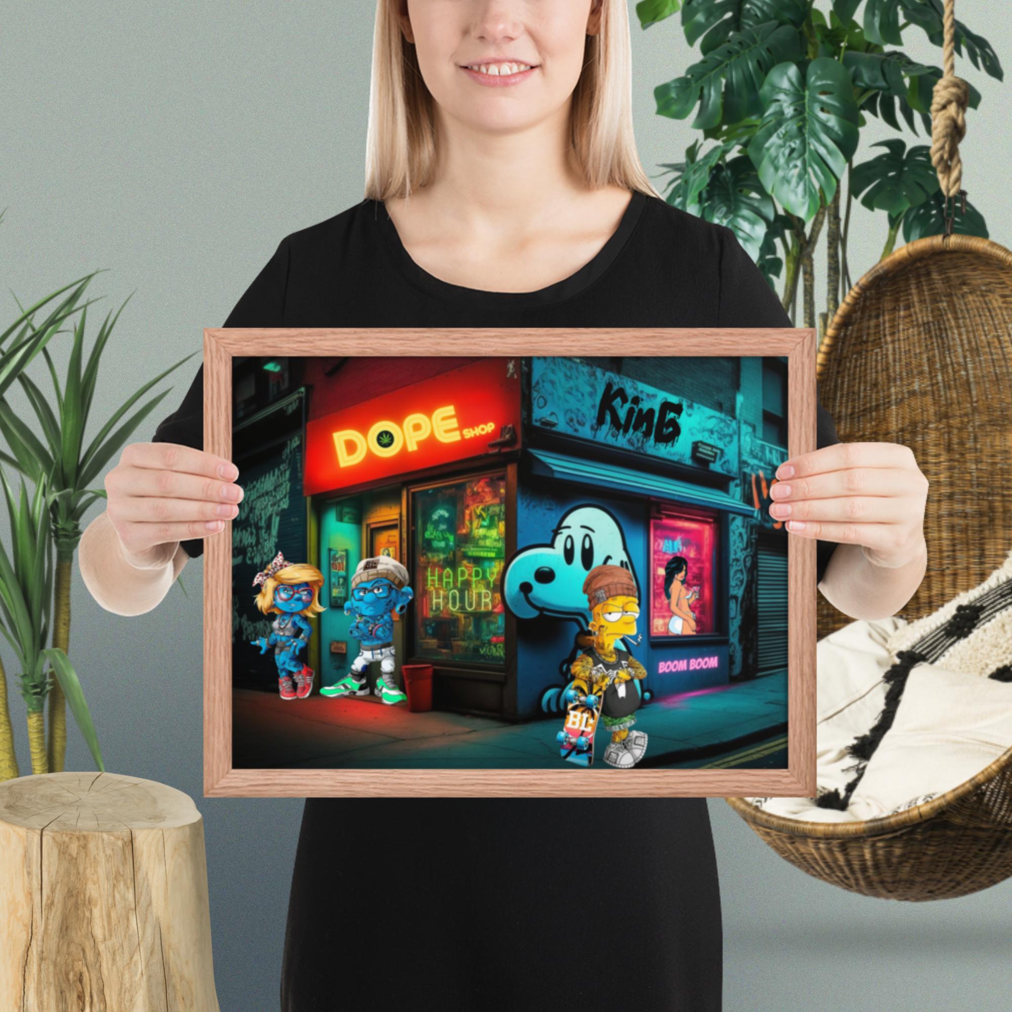 SMURFS DOPE SHOP - Premium Framed Prints