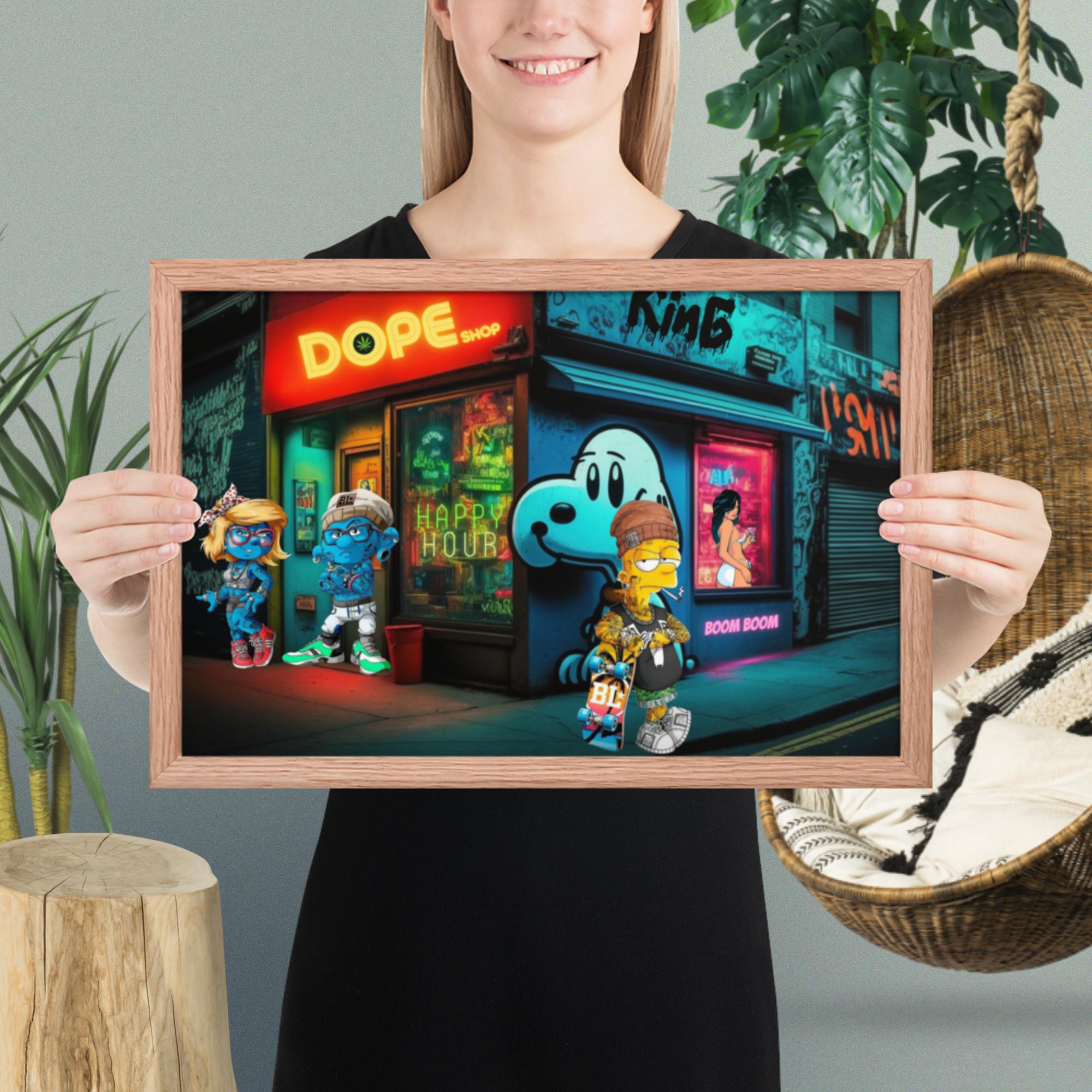 SMURFS DOPE SHOP - Premium Framed Prints