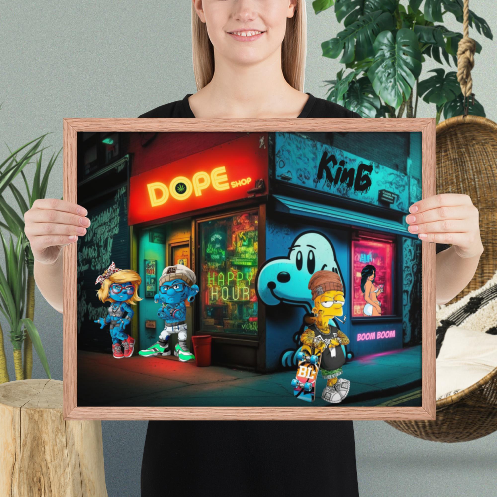 SMURFS DOPE SHOP - Premium Framed Prints