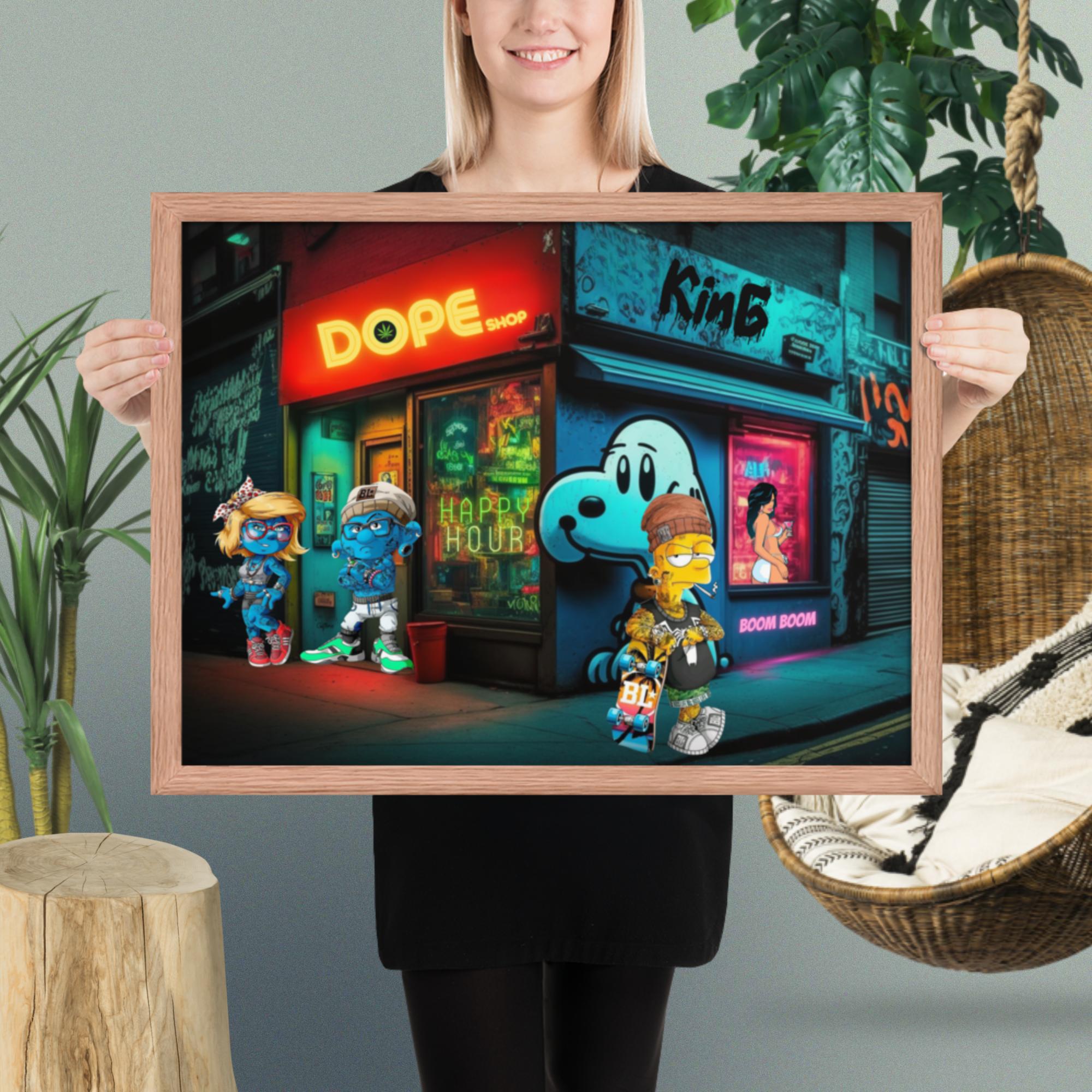 SMURFS DOPE SHOP - Premium Framed Prints