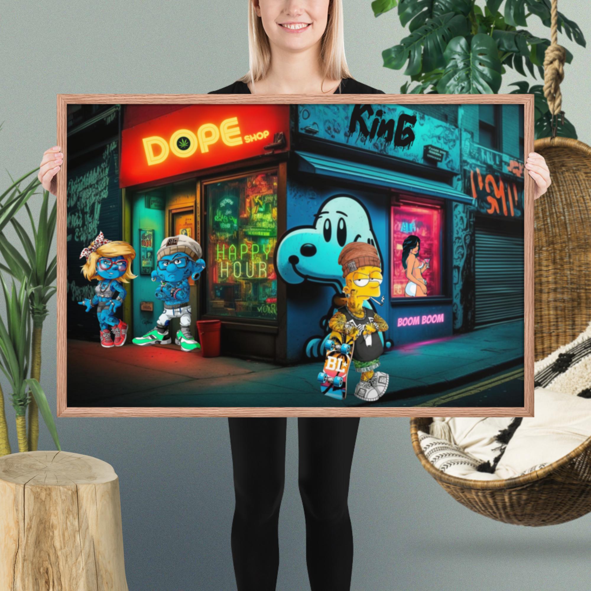 SMURFS DOPE SHOP - Premium Framed Prints