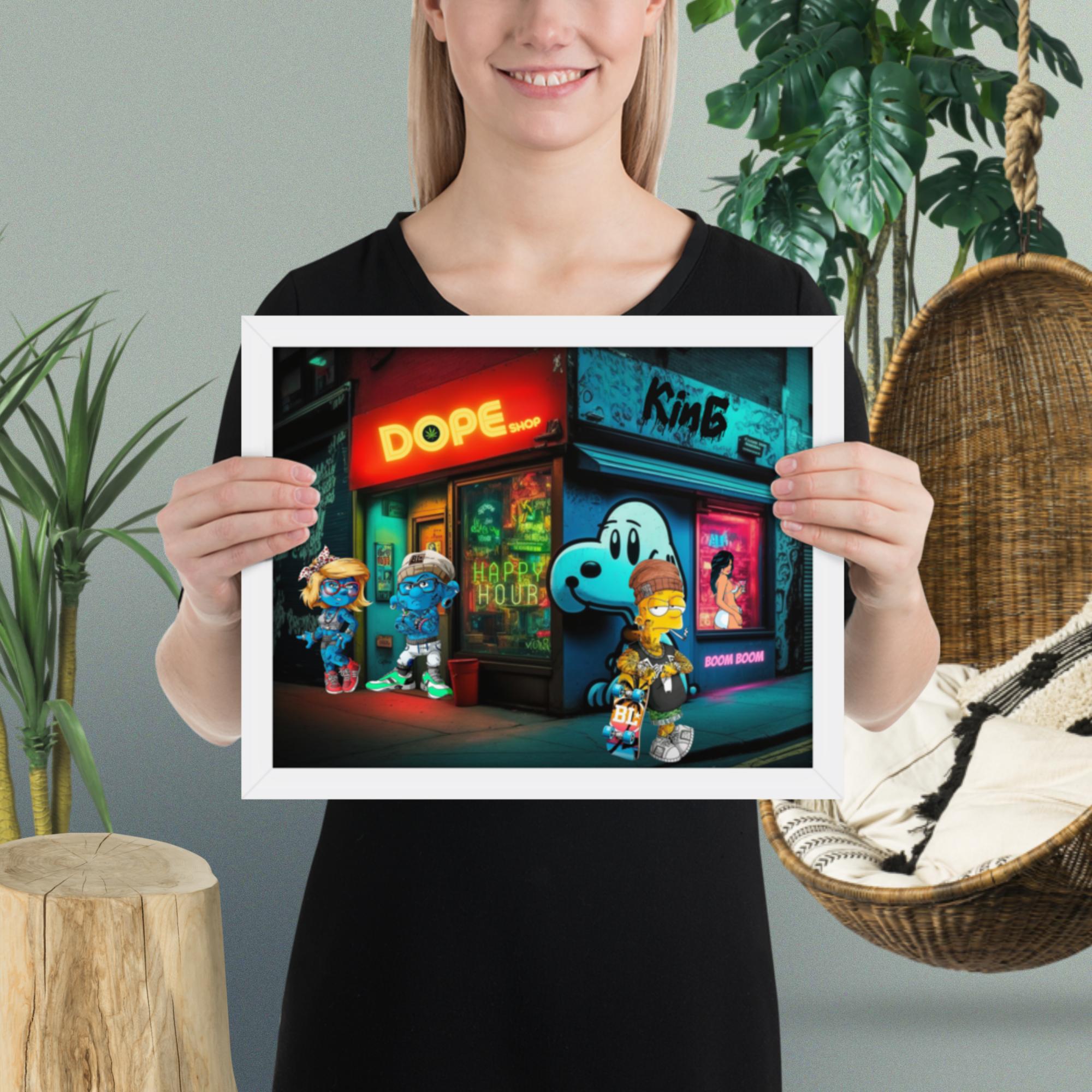 SMURFS DOPE SHOP - Premium Framed Prints