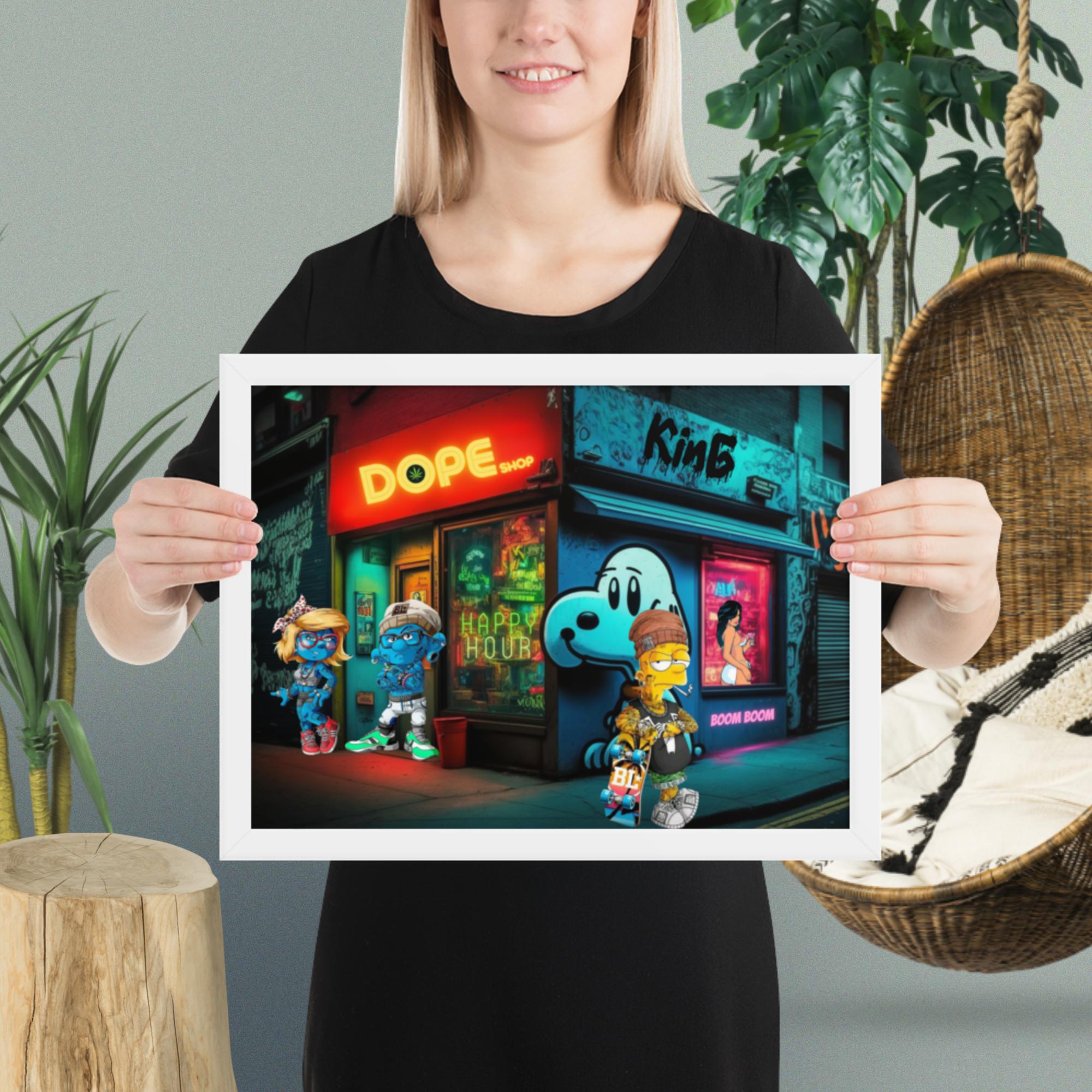 SMURFS DOPE SHOP - Premium Framed Prints