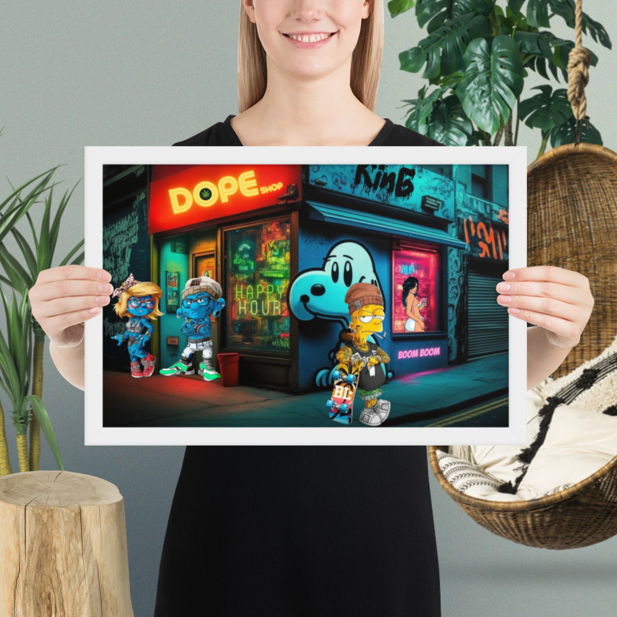 SMURFS DOPE SHOP - Premium Framed Prints