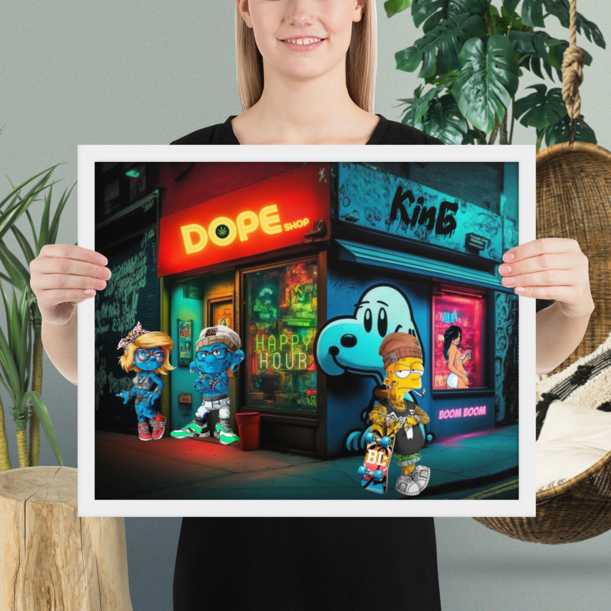 SMURFS DOPE SHOP - Premium Framed Prints