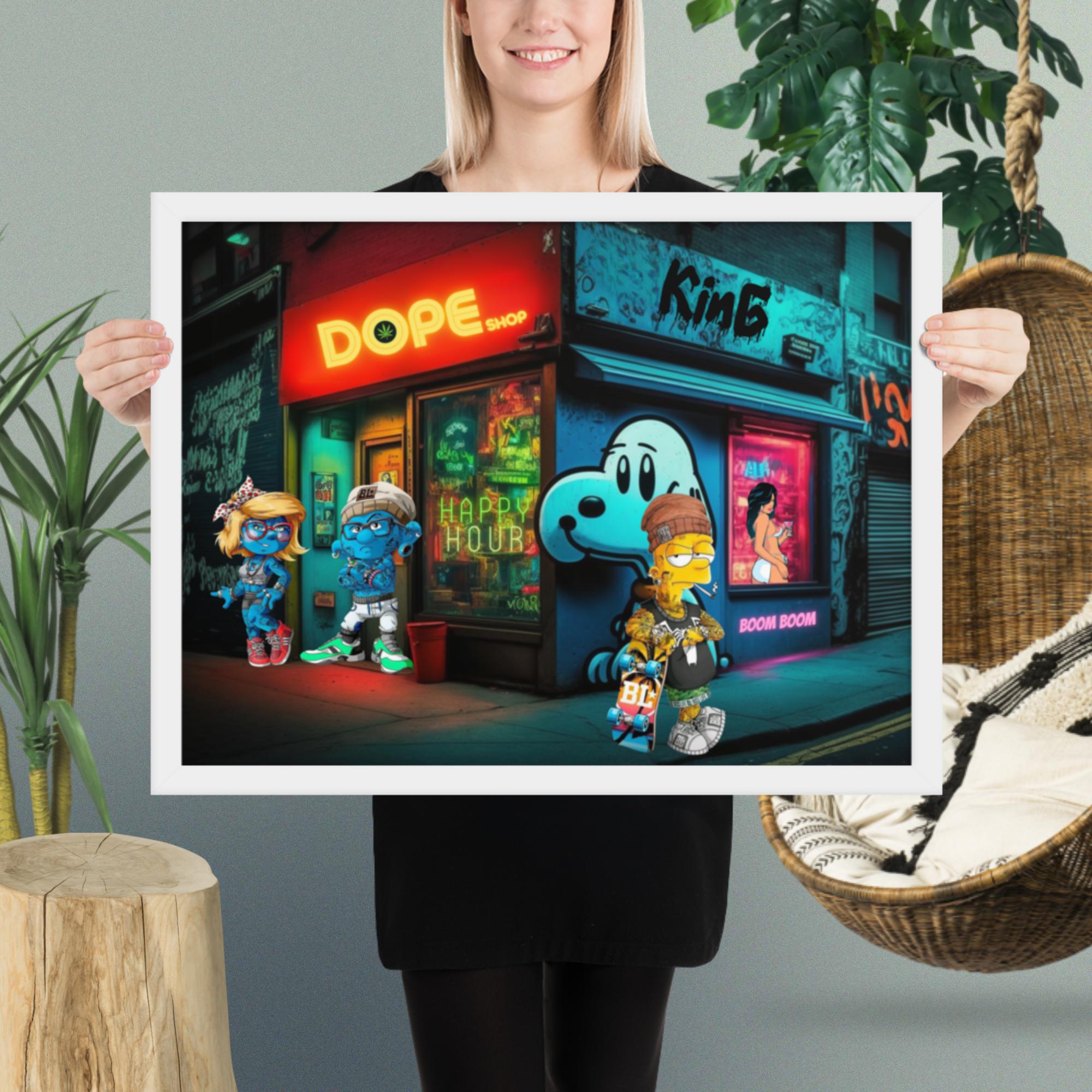 SMURFS DOPE SHOP - Premium Framed Prints