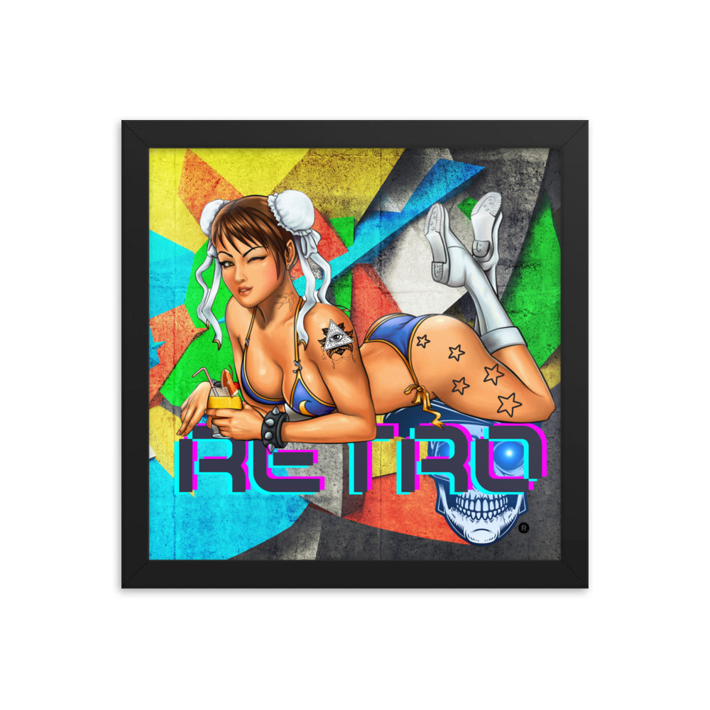 Retro Chun-Li - Premium Framed Art Print