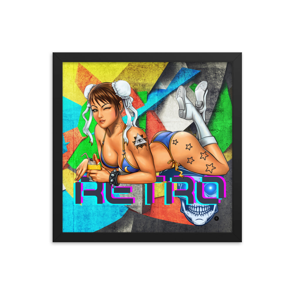 Retro Chun-Li - Premium Framed Art Print