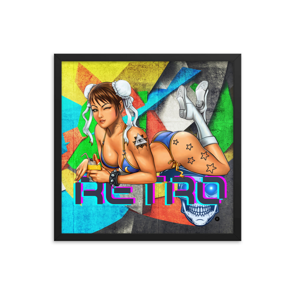 Retro Chun-Li - Premium Framed Art Print