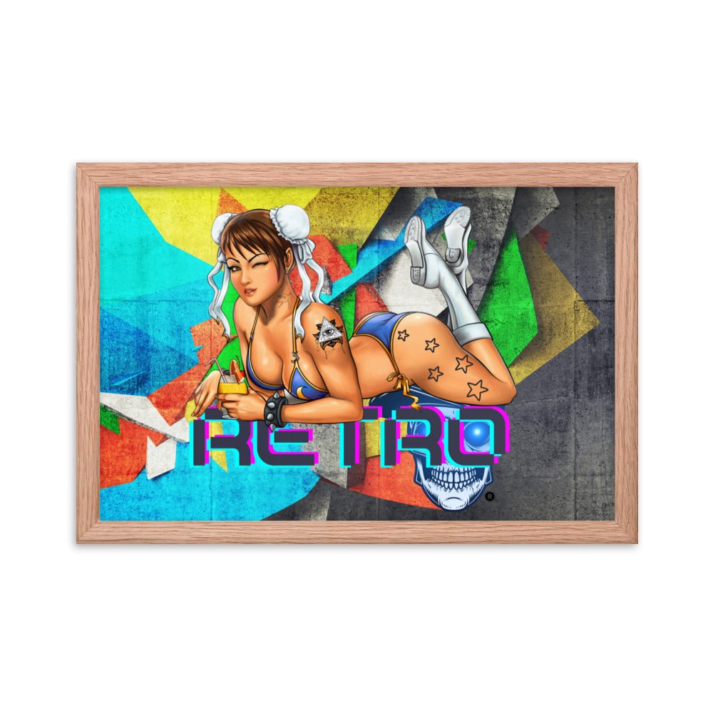 Retro Chun-Li - Premium Framed Art Print