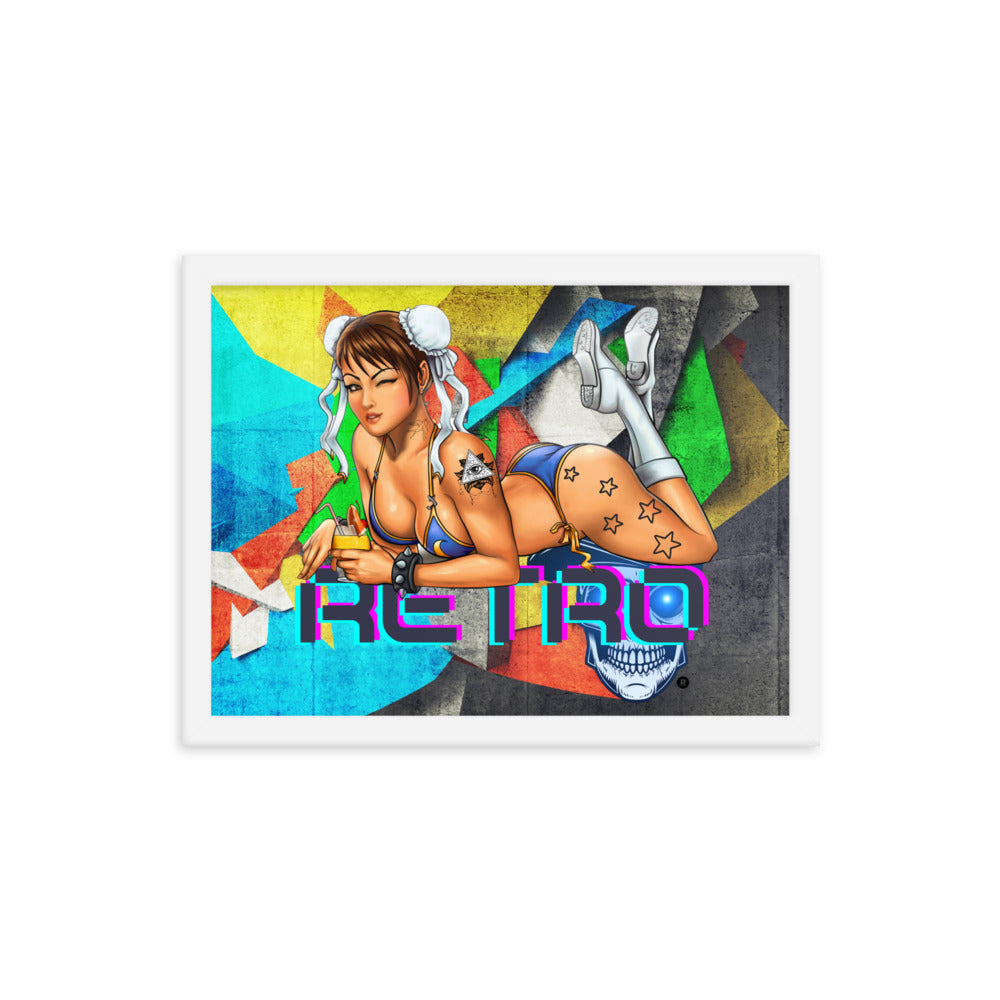 Retro Chun-Li - Premium Framed Art Print