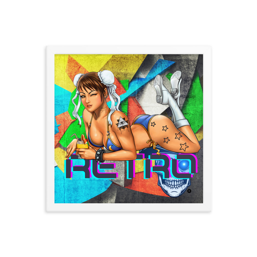 Retro Chun-Li - Premium Framed Art Print