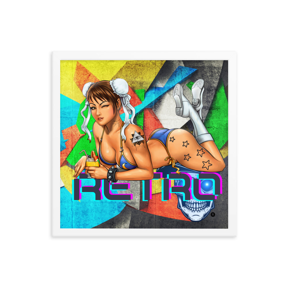 Retro Chun-Li - Premium Framed Art Print