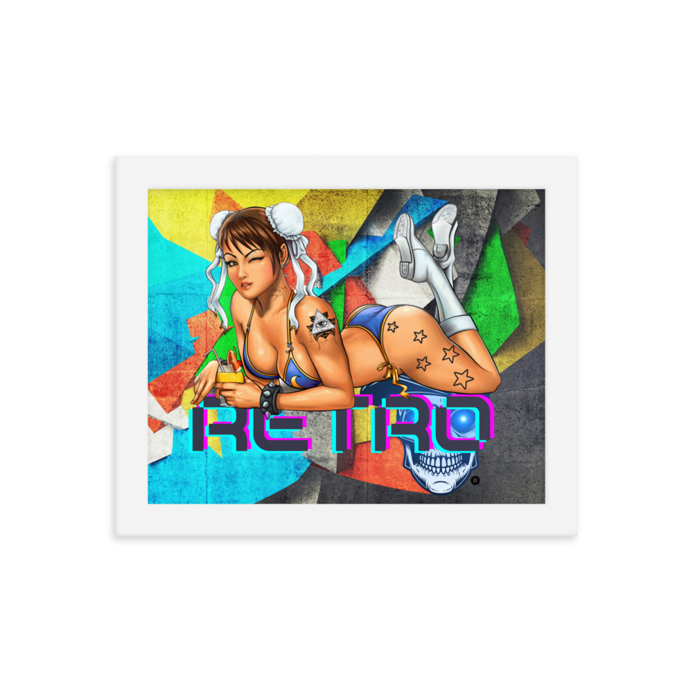 Retro Chun-Li - Premium Framed Art Print